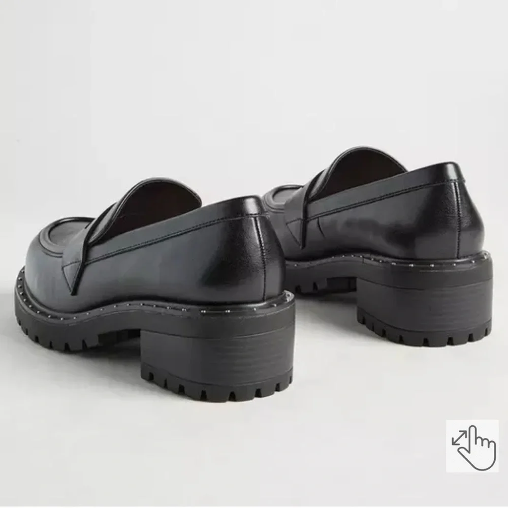 TORRID Chunky Studded Black Loafers NWOT - Picture 3 of 9